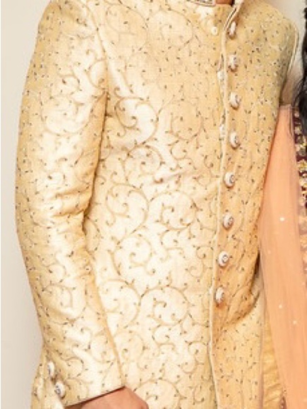 Gold Embroidered Women's Long Coat Jacket